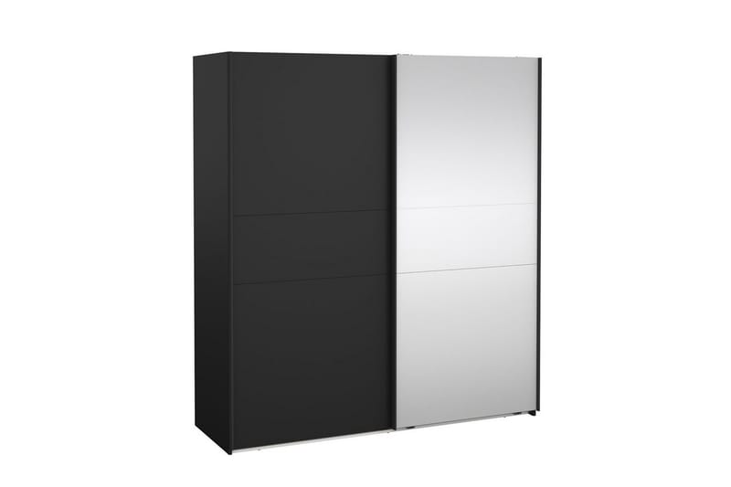 Takeru Garderobe med Speil 179x200 cm - Svart - Oppbevaring - Klesoppbevaring - Garderober & garderobesystem