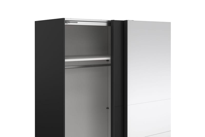 Takeru Garderobe med Speil 179x200 cm - Svart - Oppbevaring - Klesoppbevaring - Garderober & garderobesystem