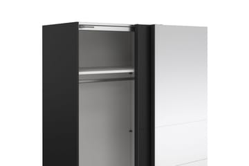 Takeru Garderobe med Speil 179x200 cm - Svart - Oppbevaring - Klesoppbevaring - Garderober & garderobesystem