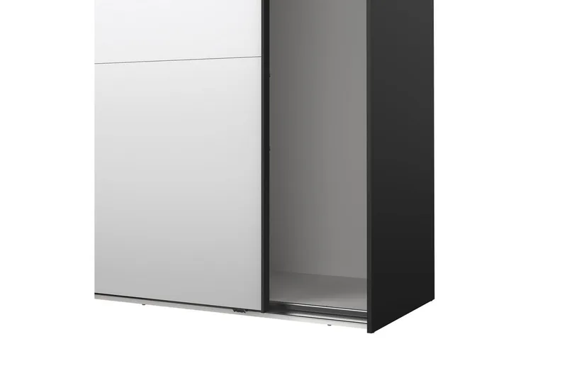 Takeru Garderobe med Speil 179x200 cm - Svart - Oppbevaring - Klesoppbevaring - Garderober & garderobesystem