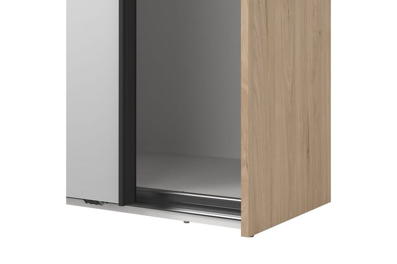 Takeru Garderobe med Speil 179x220 cm - Natur - Oppbevaring - Klesoppbevaring - Garderober & garderobesystem