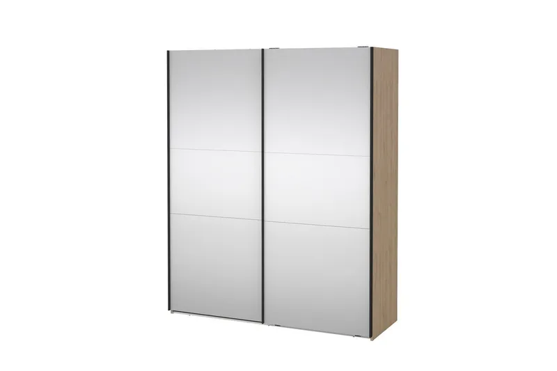 Takeru Garderobe med Speil 179x220 cm - Natur - Oppbevaring - Klesoppbevaring - Garderober & garderobesystem