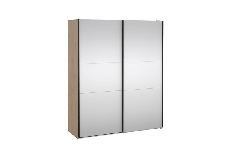 Takeru Garderobe med Speil 179x220 cm - Natur - Oppbevaring - Klesoppbevaring - Garderober & garderobesystem