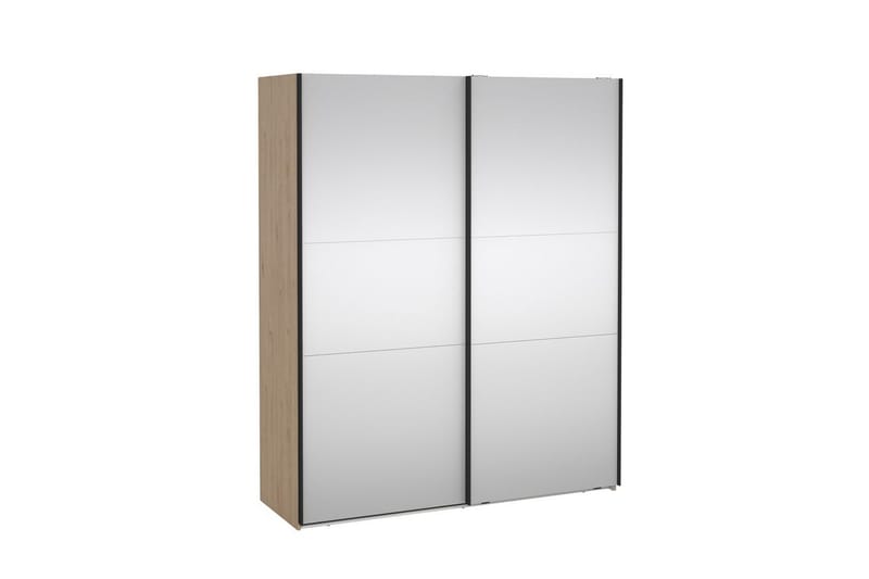 Takeru Garderobe med Speil 179x220 cm - Natur - Oppbevaring - Klesoppbevaring - Garderober & garderobesystem