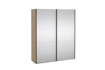 Takeru Garderobe med Speil 179x220 cm - Natur - Oppbevaring - Klesoppbevaring - Garderober & garderobesystem
