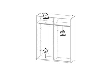 Takeru Garderobe med Speil 179x220 cm - Natur - Oppbevaring - Klesoppbevaring - Garderober & garderobesystem
