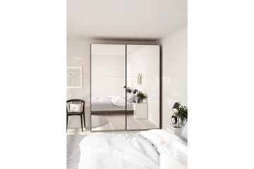 Takeru Garderobe med Speil 179x220 cm - Natur - Oppbevaring - Klesoppbevaring - Garderober & garderobesystem
