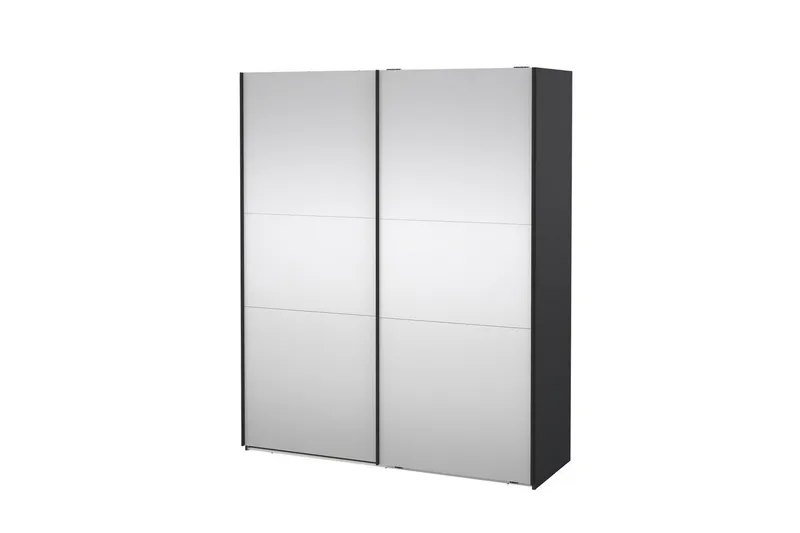 Takeru Garderobe med Speil 179x220 cm, Svart