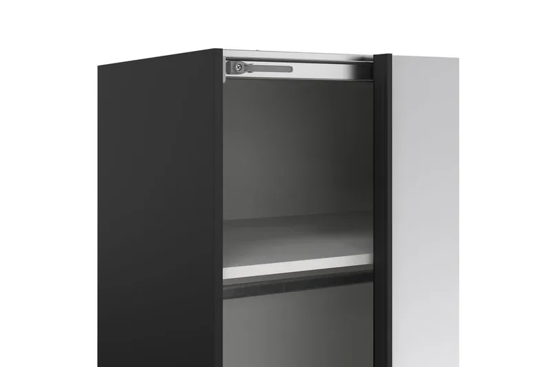 Takeru Garderobe med Speil 179x220 cm - Svart - Oppbevaring - Klesoppbevaring - Garderober & garderobesystem