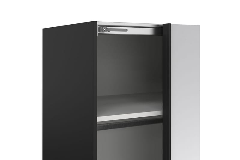 Takeru Garderobe med Speil 179x220 cm - Svart - Oppbevaring - Klesoppbevaring - Garderober & garderobesystem