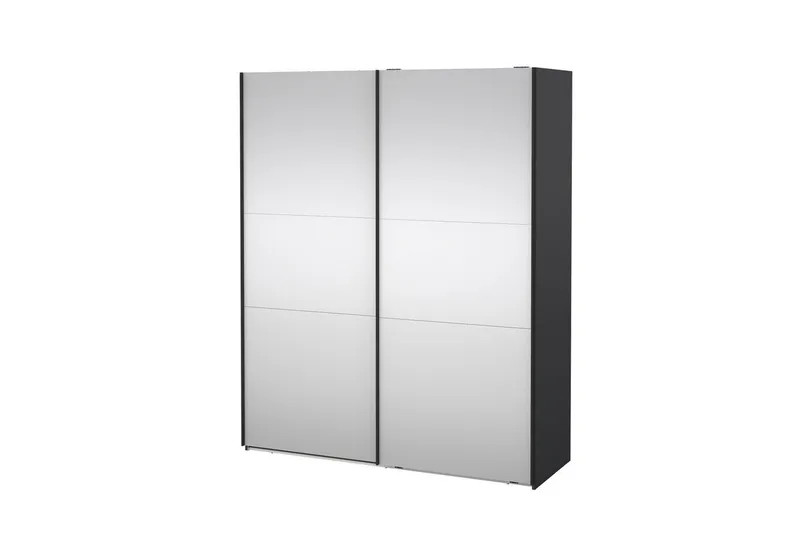 Takeru Garderobe med Speil 179x220 cm - Svart - Oppbevaring - Klesoppbevaring - Garderober & garderobesystem