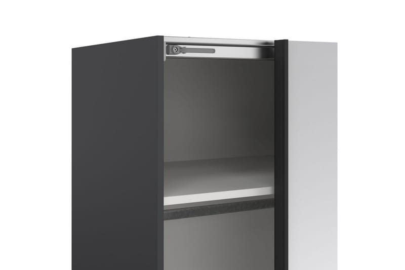 Takeru Garderobe med Speil 179x220 cm - Svart - Oppbevaring - Klesoppbevaring - Garderober & garderobesystem