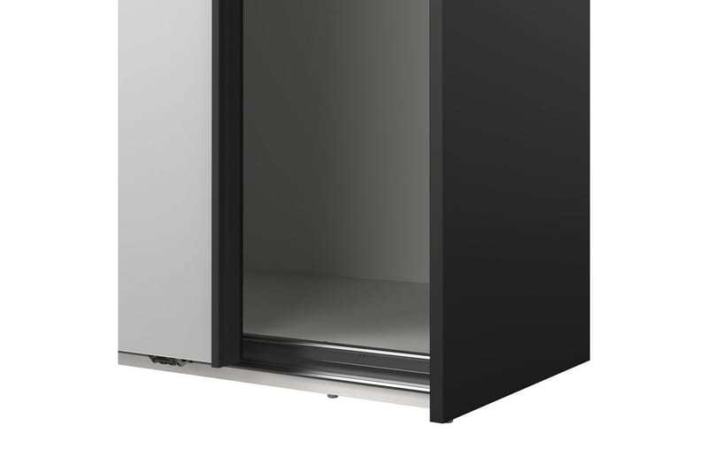 Takeru Garderobe med Speil 179x220 cm - Svart - Oppbevaring - Klesoppbevaring - Garderober & garderobesystem