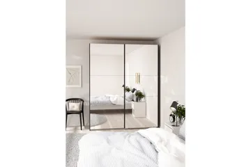 Takeru Garderobe med Speil 179x220 cm - Svart - Oppbevaring - Klesoppbevaring - Garderober & garderobesystem