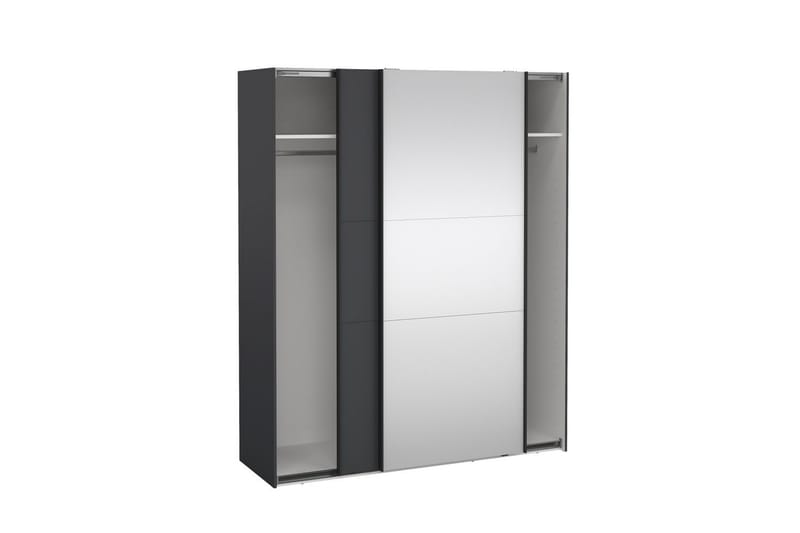 Takeru Garderobe med Speil 179x221 cm - Grå - Oppbevaring - Klesoppbevaring - Garderober & garderobesystem