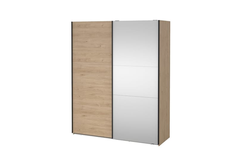 Takeru Garderobe med Speil 179x221 cm - Natur - Oppbevaring - Klesoppbevaring - Garderober & garderobesystem