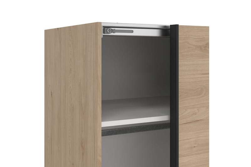 Takeru Garderobe med Speil 179x221 cm - Natur - Oppbevaring - Klesoppbevaring - Garderober & garderobesystem