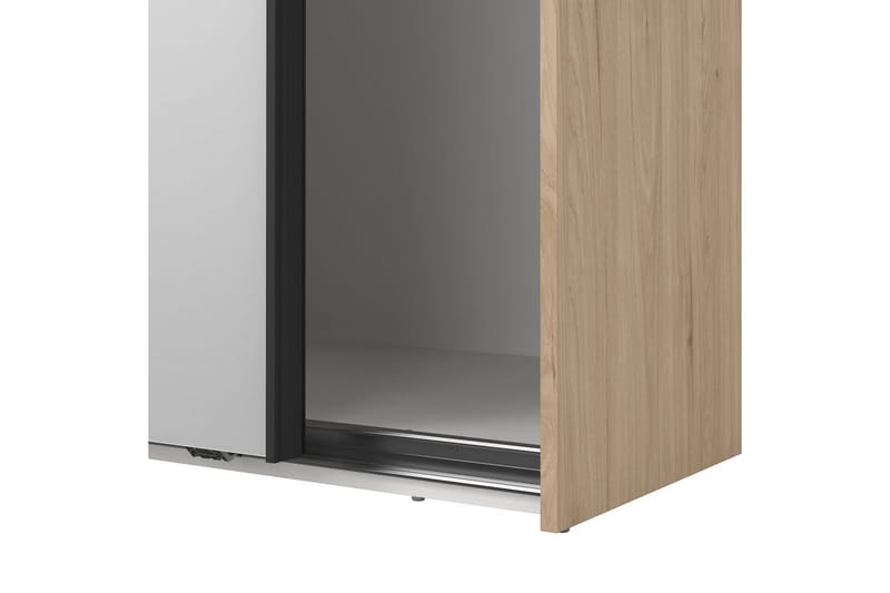 Takeru Garderobe med Speil 179x221 cm - Natur - Oppbevaring - Klesoppbevaring - Garderober & garderobesystem