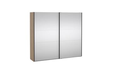 Takeru Garderobe med Speil 244x220 cm - Natur - Oppbevaring - Klesoppbevaring - Garderober & garderobesystem