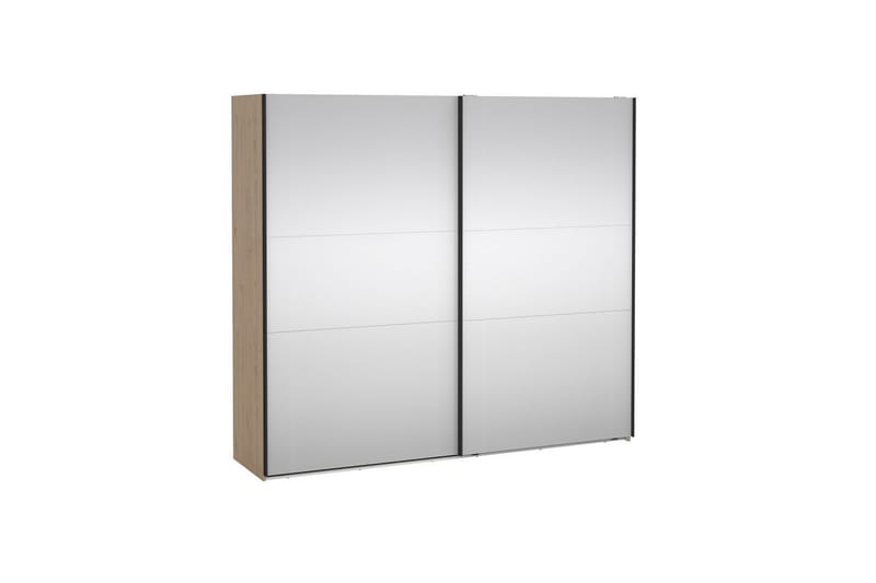 Takeru Garderobe med Speil 244x220 cm - Natur - Oppbevaring - Klesoppbevaring - Garderober & garderobesystem