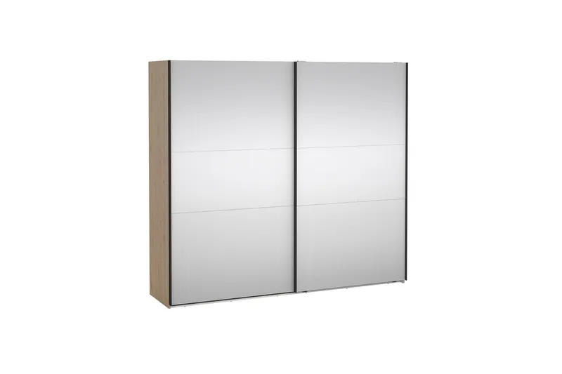 Takeru Garderobe med Speil 244x220 cm - Natur - Oppbevaring - Klesoppbevaring - Garderober & garderobesystem