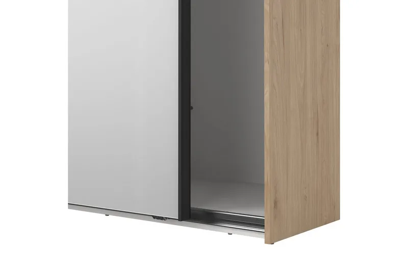 Takeru Garderobe med Speil 244x220 cm - Natur - Oppbevaring - Klesoppbevaring - Garderober & garderobesystem
