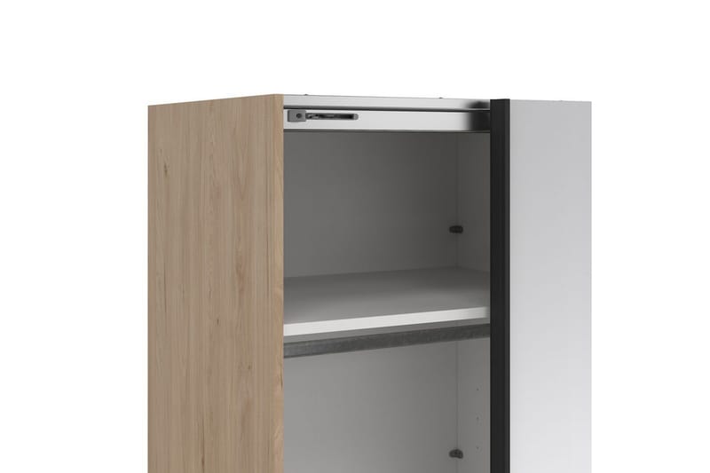 Takeru Garderobe med Speil 244x220 cm - Natur - Oppbevaring - Klesoppbevaring - Garderober & garderobesystem