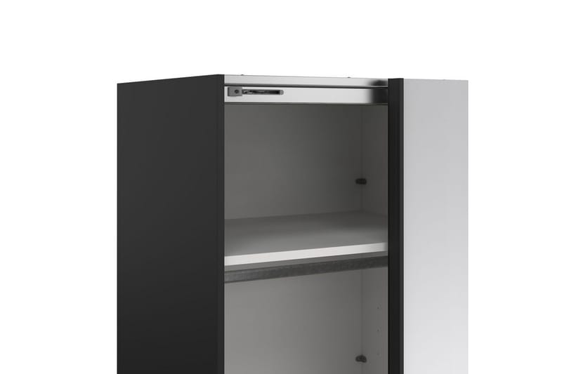 Takeru Garderobe med Speil 244x220 cm - Svart - Oppbevaring - Klesoppbevaring - Garderober & garderobesystem