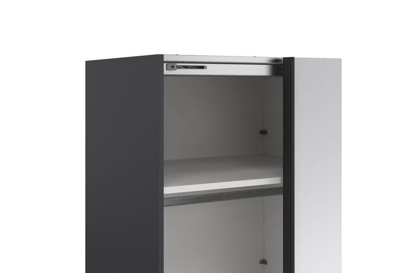 Takeru Garderobe med Speil 244x220 cm - Svart - Oppbevaring - Klesoppbevaring - Garderober & garderobesystem