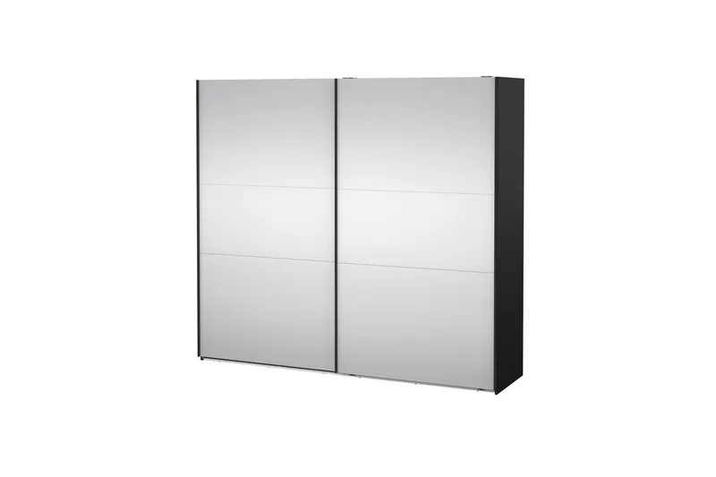 Takeru Garderobe med Speil 244x220 cm - Svart - Oppbevaring - Klesoppbevaring - Garderober & garderobesystem