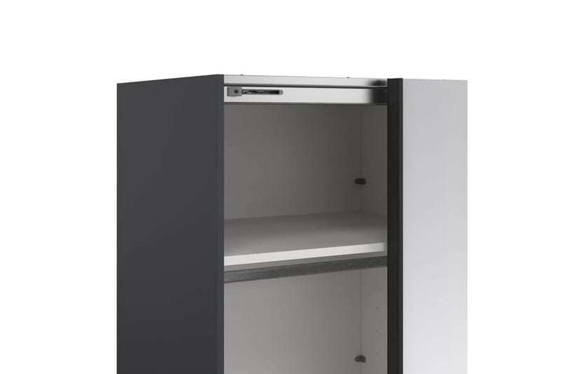 Takeru Garderobe med Speil 244x220 cm - Svart - Oppbevaring - Klesoppbevaring - Garderober & garderobesystem