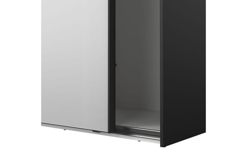 Takeru Garderobe med Speil 244x220 cm - Svart - Oppbevaring - Klesoppbevaring - Garderober & garderobesystem