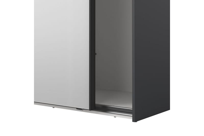 Takeru Garderobe med Speil 244x220 cm - Svart - Oppbevaring - Klesoppbevaring - Garderober & garderobesystem