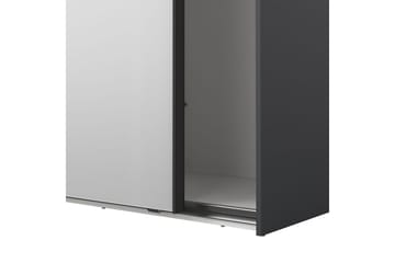 Takeru Garderobe med Speil 244x220 cm - Svart - Oppbevaring - Klesoppbevaring - Garderober & garderobesystem