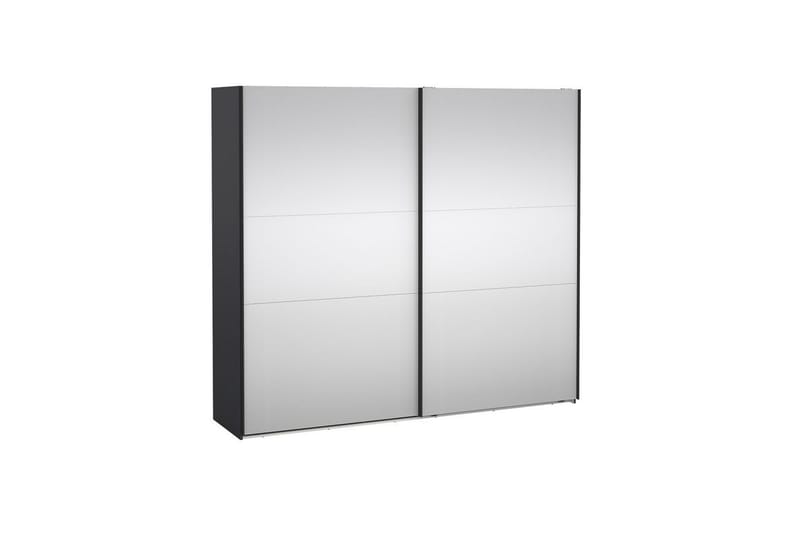 Takeru Garderobe med Speil 244x220 cm - Svart - Oppbevaring - Klesoppbevaring - Garderober & garderobesystem