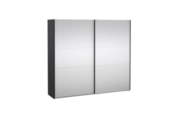 Takeru Garderobe med Speil 244x220 cm - Svart - Oppbevaring - Klesoppbevaring - Garderober & garderobesystem