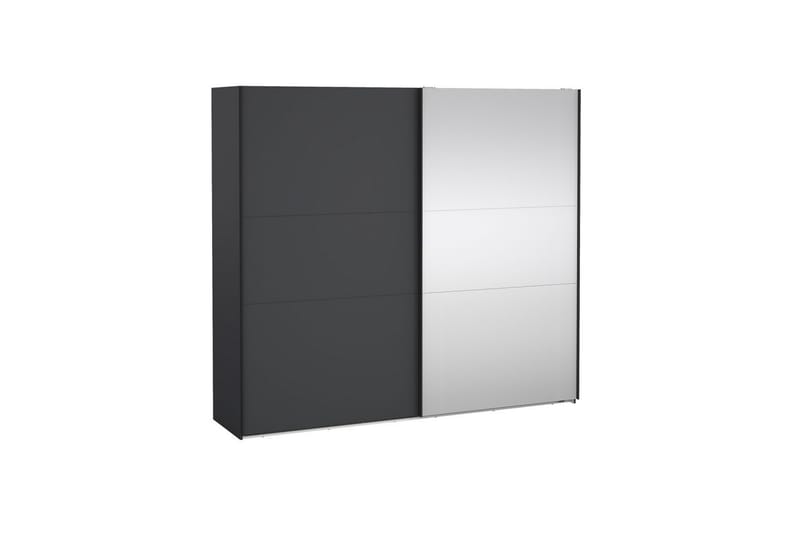 Takeru Garderobe med Speil 244x221 cm - Grå - Oppbevaring - Klesoppbevaring - Garderober & garderobesystem