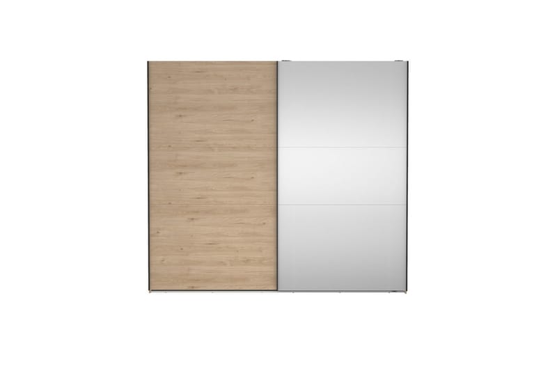 Takeru Garderobe med Speil 244x221 cm - Natur - Oppbevaring - Klesoppbevaring - Garderober & garderobesystem