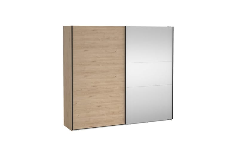 Takeru Garderobe med Speil 244x221 cm - Natur - Oppbevaring - Klesoppbevaring - Garderober & garderobesystem