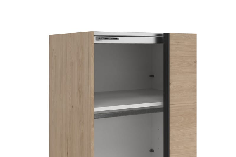 Takeru Garderobe med Speil 244x221 cm - Natur - Oppbevaring - Klesoppbevaring - Garderober & garderobesystem