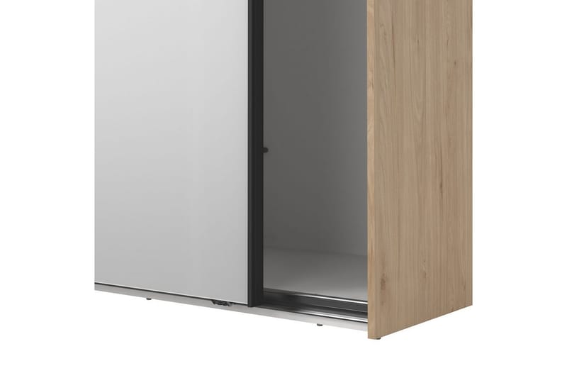 Takeru Garderobe med Speil 244x221 cm - Natur - Oppbevaring - Klesoppbevaring - Garderober & garderobesystem