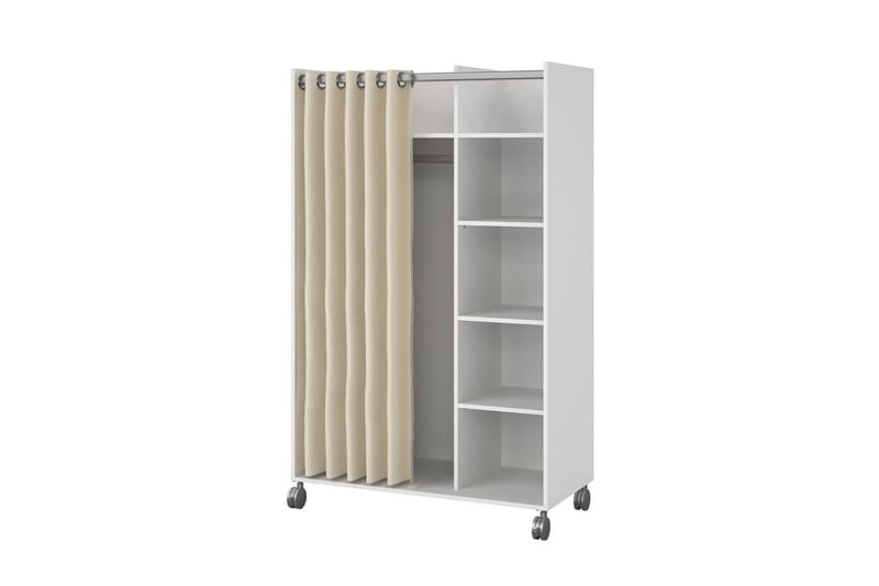 Takuto Garderobskap 100x160 cm - Hvit/Lysegrå - Oppbevaring - Klesoppbevaring - Garderober & garderobesystem - Garderobeskap & klesskap