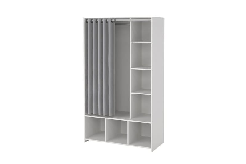 Takuto Garderobskap 105x180 cm - Hvit/Lysegrå - Oppbevaring - Klesoppbevaring - Garderober & garderobesystem - Garderobeskap & klesskap