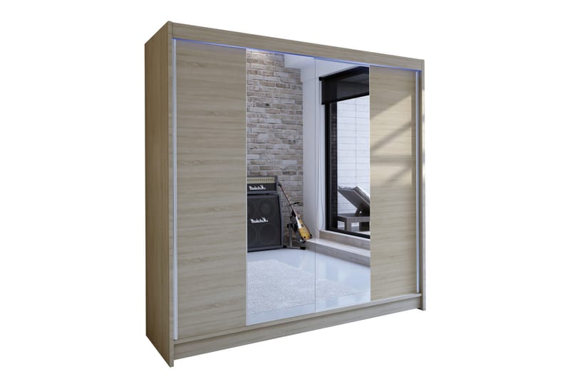 Talin Garderobe 180x58x215 cm - Beige / Grå - Oppbevaring - Klesoppbevaring - Garderober & garderobesystem