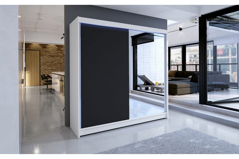 Talin Garderobe 180x58x215 cm - Hvit - Oppbevaring - Klesoppbevaring - Garderober & garderobesystem