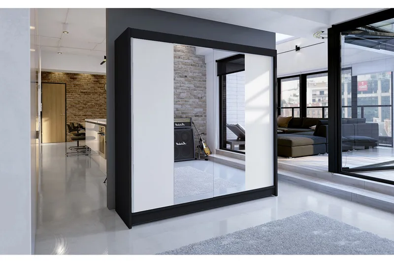 Talin Garderobe 180x58x215 cm - Hvit - Oppbevaring - Klesoppbevaring - Garderober & garderobesystem