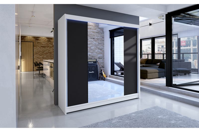 Talin Garderobe 180x58x215 cm - Hvit - Oppbevaring - Klesoppbevaring - Garderober & garderobesystem