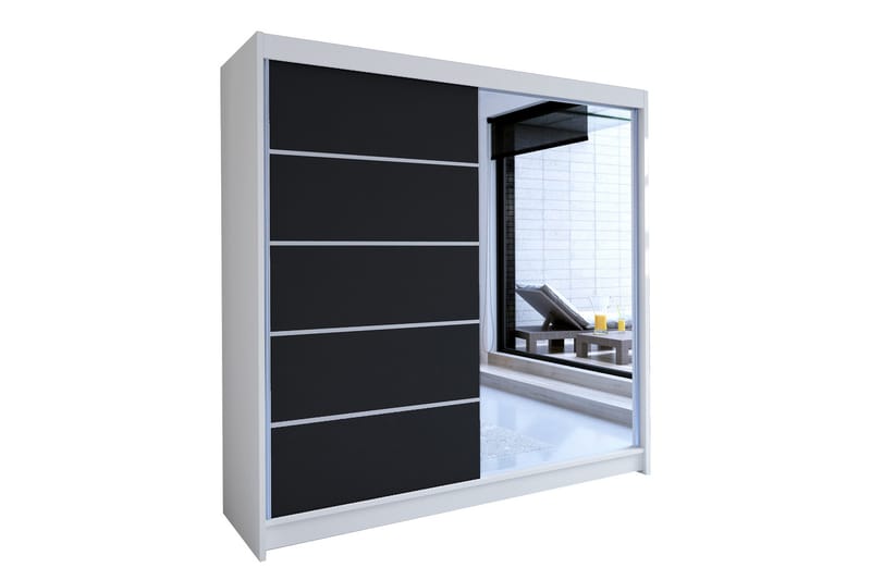 Talin Garderobe 58x180 cm - Hvit/Svart - Oppbevaring - Klesoppbevaring - Garderober & garderobesystem