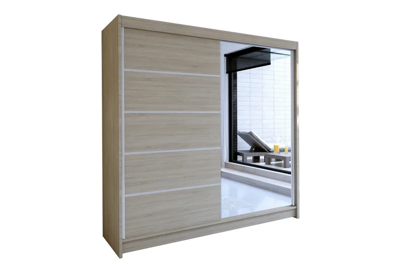 Talin Garderobe 58x180 cm LED-belysning, Eik