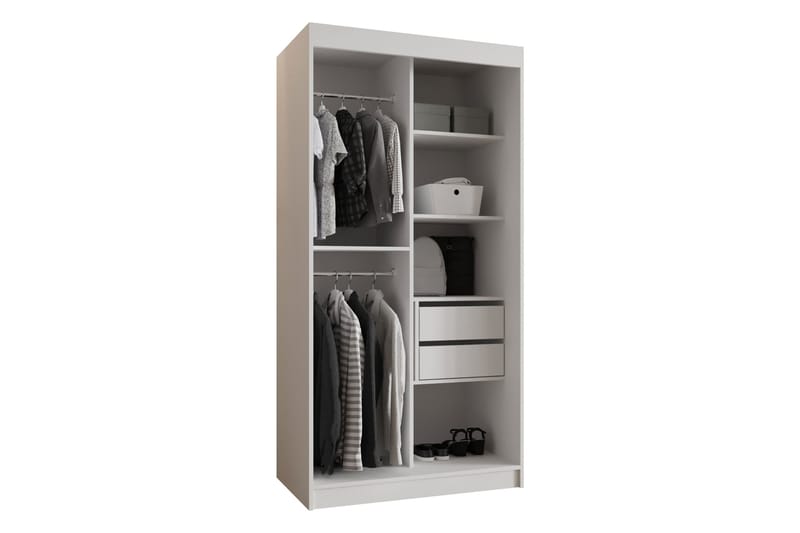 Tallmo Garderobe Med Speil 100x200 cm - Oppbevaring - Klesoppbevaring - Garderober & garderobesystem